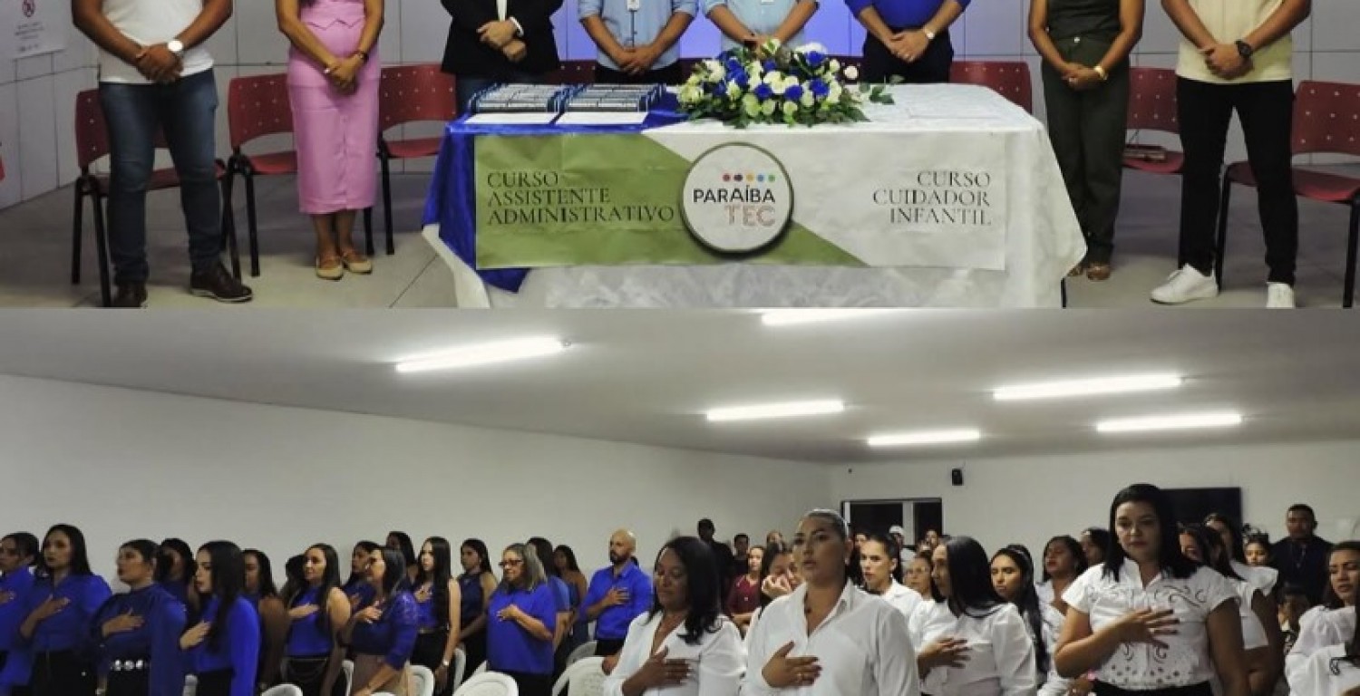 Solenidade de formatura marca concluso de cursos profissionalizantes do ParabaTEC em Nova Olinda